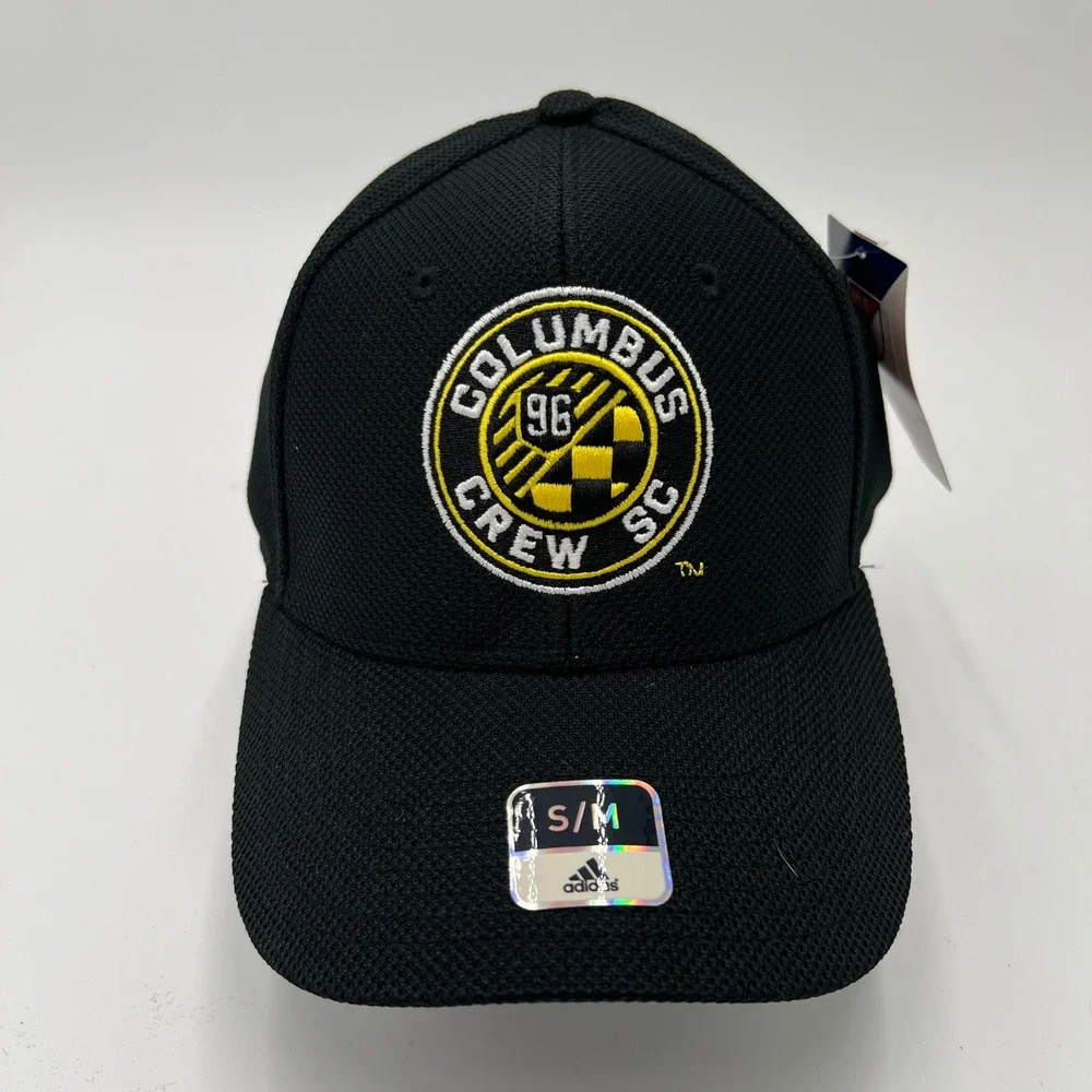 Adidas Columbus Crew SC MLS Climalite Superflex Fitted Hat Black S/M New